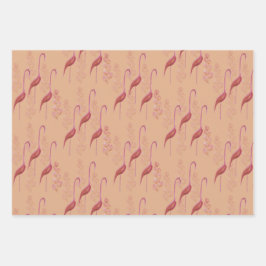 Elegant Waterverf flamingos, goud en roze wrappi Inpakpapier Vel