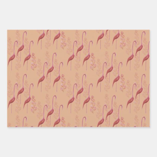 Elegant Waterverf flamingos, goud en roze wrappi Inpakpapier Vel (Voorkant)