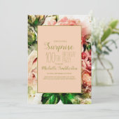 Elegant Waterverf Floral 100e verjaardag Kaart (Staand voorkant)