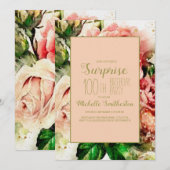 Elegant Waterverf Floral 100e verjaardag Kaart (Voorkant / Achterkant)