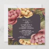 Elegant Waterverf Floral 50th Birthday Party Kaart (Voorkant)