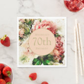Elegant  Waterverf Floral 70e verjaardag Servet (Insitu)