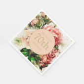 Elegant  Waterverf Floral 70e verjaardag Servet (Hoek)