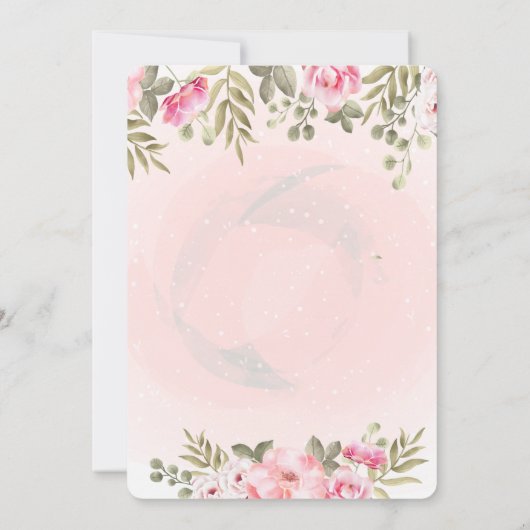 Elegant Waterverf Floral Baby shower Kaart (Achterkant)