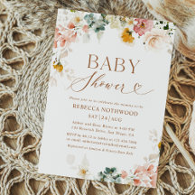 Elegant Waterverf Floral Baby shower