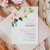 Elegant Waterverf Floral Baby shower Kaart