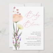 Elegant Waterverf Floral Baby shower Kaart (Voorkant)