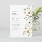 Elegant Waterverf Floral Baby shower Kaart (Staand voorkant)
