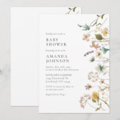 Elegant Waterverf Floral Baby shower Kaart (Voorkant / Achterkant)