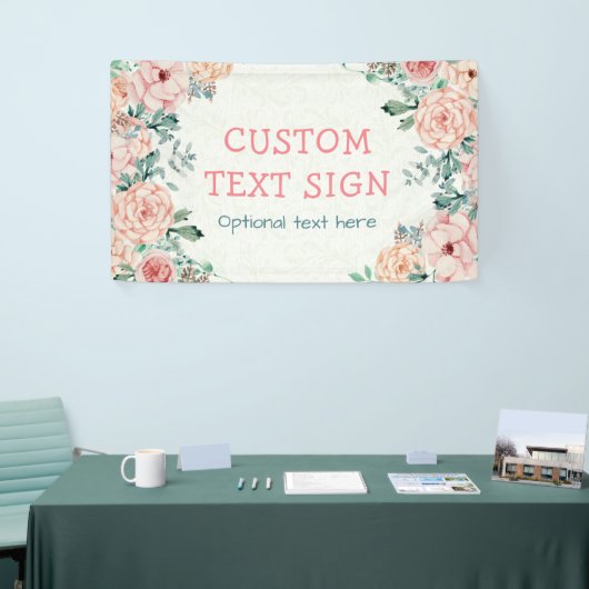 Elegant  Waterverf Floral Baby shower Sign. Spandoek (Beurs)