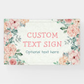 Elegant  Waterverf Floral Baby shower Sign. Spandoek (Horizontaal)