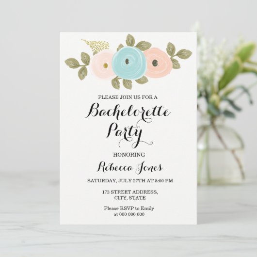 Elegant Waterverf Floral Bachelorette Kaart (Staand voorkant)
