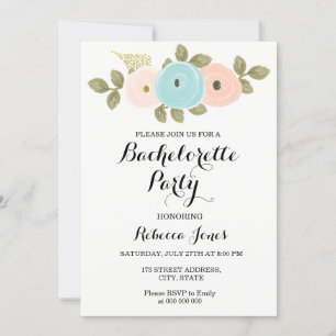 Elegant Waterverf Floral Bachelorette Kaart