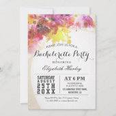 Elegant Waterverf Floral Bachelorette Party invit Kaart (Voorkant)