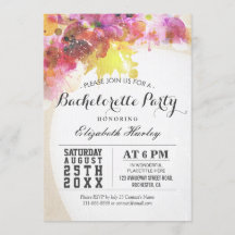 Elegant Waterverf Floral Bachelorette Party invit