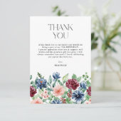 Elegant Waterverf Floral Birthday Bedankkaart (Staand voorkant)