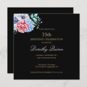 Elegant Waterverf Floral Birthday Kaart (Voorkant / Achterkant)