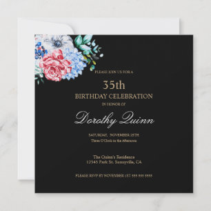 Elegant Waterverf Floral Birthday Kaart