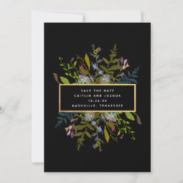 Elegant Waterverf Floral Black Achtergrond Foto S Save The Date