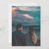 Elegant Waterverf Floral Black Achtergrond Foto S Save The Date (Achterkant)