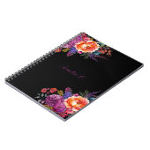 Elegant Waterverf Floral Black Notitieboek (Linkerzijde)