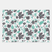 Elegant Waterverf Floral Blauwgroen Inpakpapier Vel (Voorkant 2)