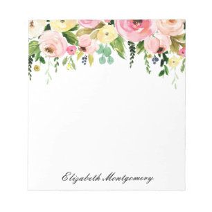Elegant Waterverf Floral-Blocnote Notitieblok