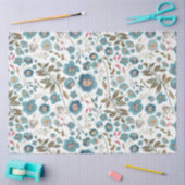 Elegant Waterverf Floral Blue Brown Tissuepapier (Craft)