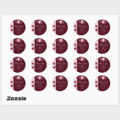 Elegant Waterverf Floral Blush Burgundy Wedding Ronde Sticker (Vel)