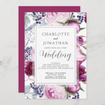 Elegant Waterverf Floral Botanical Wedding Invita