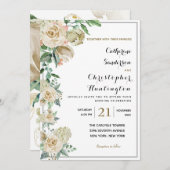 Elegant Waterverf Floral Botanical Wedding Kaart (Voorkant / Achterkant)