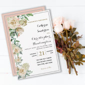 Elegant Waterverf Floral Botanical Wedding Kaart