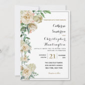 Elegant Waterverf Floral Botanical Wedding Kaart (Voorkant)