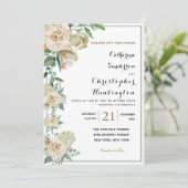 Elegant Waterverf Floral Botanical Wedding Kaart (Staand voorkant)