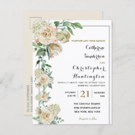 Elegant Waterverf Floral Botanical Wedding Uitnodiging Briefkaart