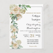 Elegant Waterverf Floral Botanical Wedding Uitnodiging Briefkaart (Voorkant)