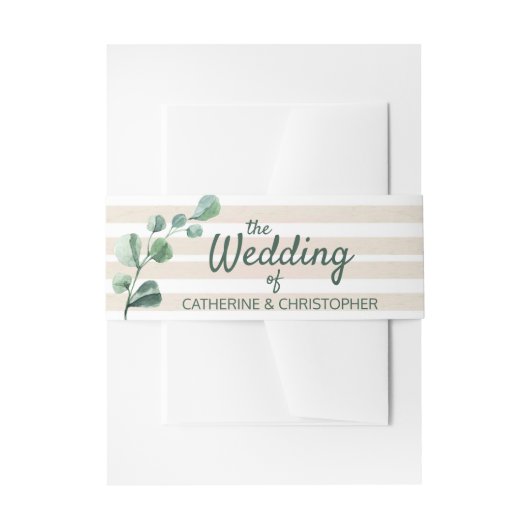 Elegant Waterverf Floral Botanical Wedding Uitnodigingen Wikkel (Voorkant Voorbeeld)