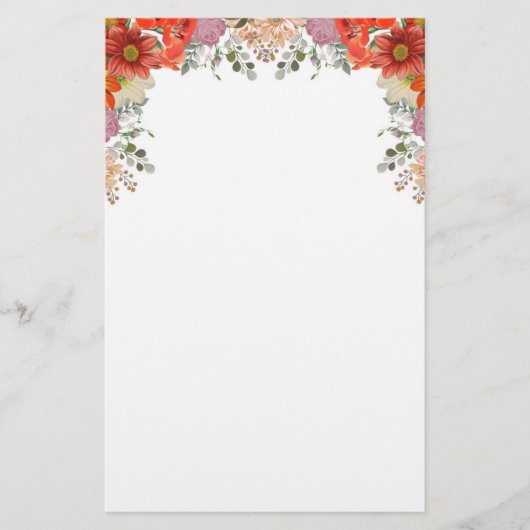 Elegant Waterverf Floral botanisch Briefpapier (Voorkant)