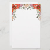 Elegant Waterverf Floral botanisch Briefpapier (Voorkant / Achterkant)