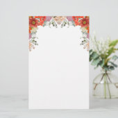 Elegant Waterverf Floral botanisch Briefpapier (Staand voorkant)