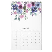 Elegant Waterverf Floral botanisch Kalender (Mar 2027)