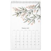 Elegant Waterverf Floral botanisch Kalender (Jan 2027)