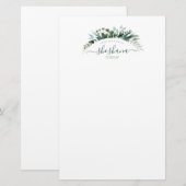 Elegant Waterverf Floral Botanisch met Hebreeuws Briefpapier (Voorkant / Achterkant)