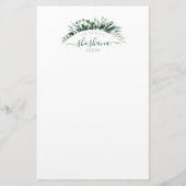 Elegant Waterverf Floral Botanisch met Hebreeuws Briefpapier (Voorkant)