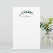 Elegant Waterverf Floral Botanisch met Hebreeuws Briefpapier (Staand voorkant)