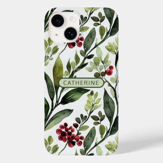 Elegant Waterverf Floral botanische benaming Case-Mate iPhone Case (Achterkant)