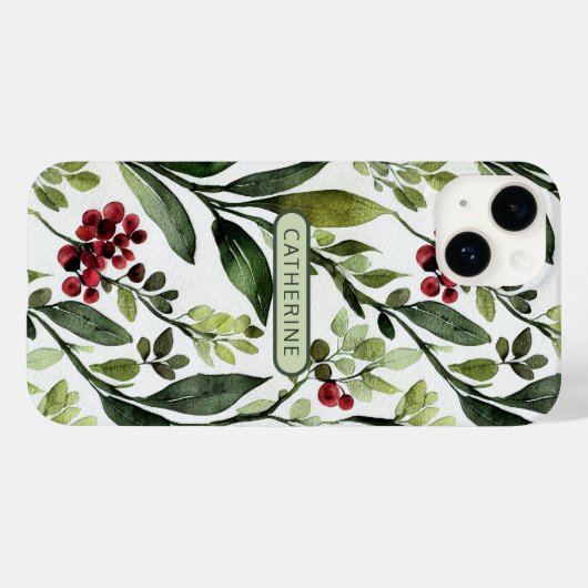 Elegant Waterverf Floral botanische benaming Case-Mate iPhone Case (Achterkant (horizontaal))