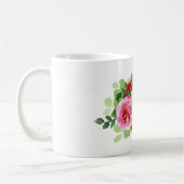 Elegant Waterverf Floral Bouquet Monogram Koffiemok (Links)