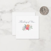 Elegant Waterverf Floral Bouquet Notitiekaartje (Voorkant / Achterkant in situ)