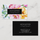 Elegant Waterverf Floral Bouquet Visitekaartje (Voorkant / Achterkant)